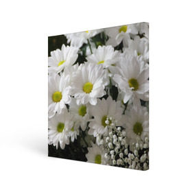 Холст квадратный с принтом Белоснежное цветение в Кировске, 100% ПВХ |  | ландыши | лепестки | прикольные картинки | ромашки | цветочки | цветы