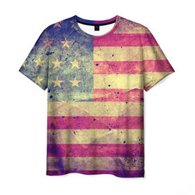 Мужская футболка 3D с принтом Америка в Кировске, 100% полиэфир | прямой крой, круглый вырез горловины, длина до линии бедер | grunge | америка | сша | флаг