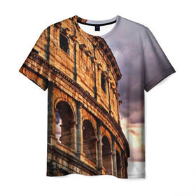 Мужская футболка 3D с принтом Колизей в Кировске, 100% полиэфир | прямой крой, круглый вырез горловины, длина до линии бедер | архитектура | италия | колизей | отпуск | путешествие | развалины | туризм | турист