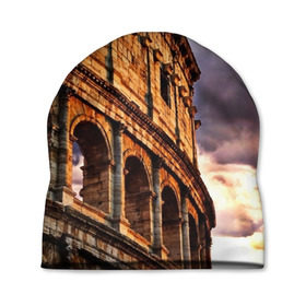Шапка 3D с принтом Колизей в Кировске, 100% полиэстер | универсальный размер, печать по всей поверхности изделия | архитектура | италия | колизей | отпуск | путешествие | развалины | туризм | турист