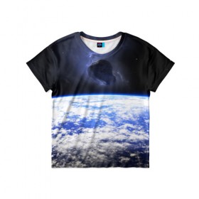 Детская футболка 3D с принтом Метеорит в Кировске, 100% гипоаллергенный полиэфир | прямой крой, круглый вырез горловины, длина до линии бедер, чуть спущенное плечо, ткань немного тянется | звёзды | космическое пространство | космос | метеорит | планета | созвездие