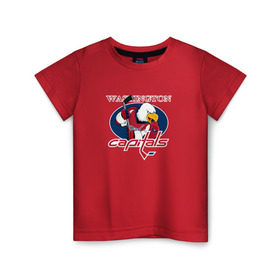 Детская футболка хлопок с принтом Washington Capitals Hockey в Кировске, 100% хлопок | круглый вырез горловины, полуприлегающий силуэт, длина до линии бедер | nhl | washington capitals | спорт | хоккей