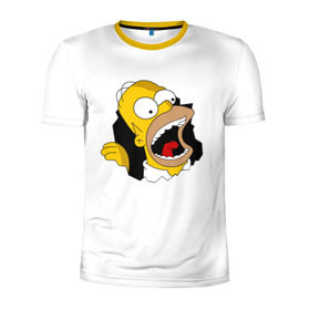 Мужская футболка 3D спортивная с принтом Гомер симпсон в Кировске, 100% полиэстер с улучшенными характеристиками | приталенный силуэт, круглая горловина, широкие плечи, сужается к линии бедра | simpsons | гомер | симпсон | симпсоны