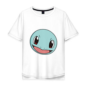 Мужская футболка хлопок Oversize с принтом Squirtle в Кировске, 100% хлопок | свободный крой, круглый ворот, “спинка” длиннее передней части | pokemon | pokemongo | squirtle | покемон | покемонго | покемоны | сквиртл