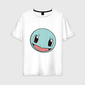 Женская футболка хлопок Oversize с принтом Squirtle в Кировске, 100% хлопок | свободный крой, круглый ворот, спущенный рукав, длина до линии бедер
 | pokemon | pokemongo | squirtle | покемон | покемонго | покемоны | сквиртл