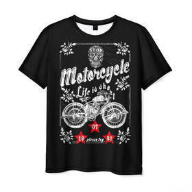 Мужская футболка 3D с принтом Moto t-shirt 2 в Кировске, 100% полиэфир | прямой крой, круглый вырез горловины, длина до линии бедер | 