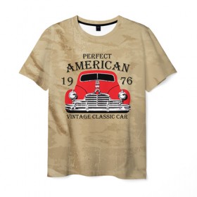 Мужская футболка 3D с принтом American retro auto в Кировске, 100% полиэфир | прямой крой, круглый вырез горловины, длина до линии бедер | Тематика изображения на принте: 