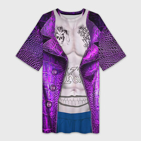 Платье-футболка 3D с принтом Фиолетовый костюм Джокера в Кировске,  |  | Тематика изображения на принте: batman | jocer | jocker | joker | бэтмэн | джокер