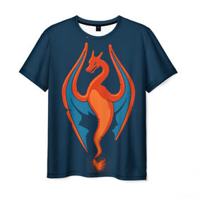Мужская футболка 3D с принтом Fire в Кировске, 100% полиэфир | прямой крой, круглый вырез горловины, длина до линии бедер | bulbasaur | pikachu | pokemon | squirtle | бальбазар | пикачу | покемон | сквиртл