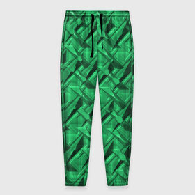 Мужские брюки 3D с принтом Металл с тиснением зеленый в Кировске, 100% полиэстер | манжеты по низу, эластичный пояс регулируется шнурком, по бокам два кармана без застежек, внутренняя часть кармана из мелкой сетки | 