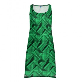 Платье-майка 3D с принтом Металл с тиснением зеленый в Кировске, 100% полиэстер | полуприлегающий силуэт, широкие бретели, круглый вырез горловины, удлиненный подол сзади. | 