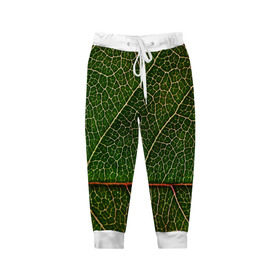 Детские брюки 3D с принтом Листик в Кировске, 100% полиэстер | манжеты по низу, эластичный пояс регулируется шнурком, по бокам два кармана без застежек, внутренняя часть кармана из мелкой сетки | дерево | зеленый | зелень | лист | природа | растения