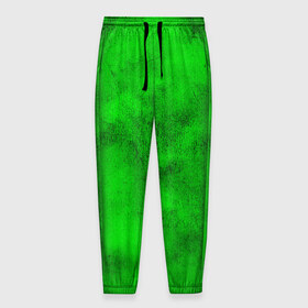 Мужские брюки 3D с принтом Green в Кировске, 100% полиэстер | манжеты по низу, эластичный пояс регулируется шнурком, по бокам два кармана без застежек, внутренняя часть кармана из мелкой сетки | зеленый | потертость