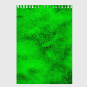 Скетчбук с принтом Green в Кировске, 100% бумага
 | 48 листов, плотность листов — 100 г/м2, плотность картонной обложки — 250 г/м2. Листы скреплены сверху удобной пружинной спиралью | зеленый | потертость