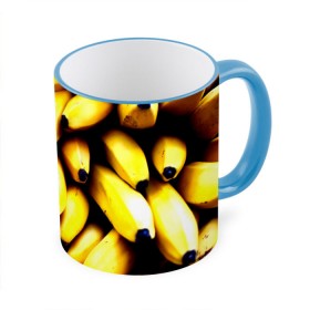Кружка 3D с принтом Бананы в Кировске, керамика | ёмкость 330 мл | Тематика изображения на принте: еда | желтый | фрукты
