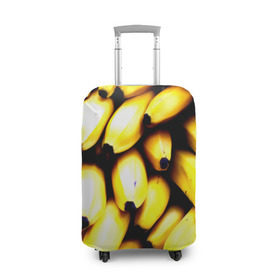 Чехол для чемодана 3D с принтом Бананы в Кировске, 86% полиэфир, 14% спандекс | двустороннее нанесение принта, прорези для ручек и колес | еда | желтый | фрукты