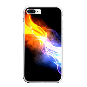 Чехол для iPhone 7Plus/8 Plus матовый с принтом Brisk Fire в Кировске, Силикон | Область печати: задняя сторона чехла, без боковых панелей | дым | желтый | огонь | синий