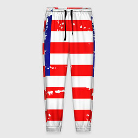 Мужские брюки 3D с принтом Америка в Кировске, 100% полиэстер | манжеты по низу, эластичный пояс регулируется шнурком, по бокам два кармана без застежек, внутренняя часть кармана из мелкой сетки | grunge | америка | сша | флаг