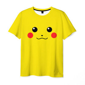 Мужская футболка 3D с принтом Happy Pikachu в Кировске, 100% полиэфир | прямой крой, круглый вырез горловины, длина до линии бедер | 