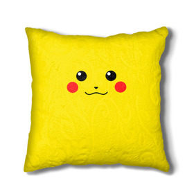 Подушка 3D с принтом Happy Pikachu в Кировске, наволочка – 100% полиэстер, наполнитель – холлофайбер (легкий наполнитель, не вызывает аллергию). | состоит из подушки и наволочки. Наволочка на молнии, легко снимается для стирки | Тематика изображения на принте: 