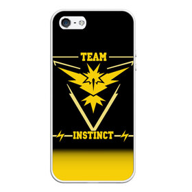 Чехол для iPhone 5/5S матовый с принтом Team Instinct в Кировске, Силикон | Область печати: задняя сторона чехла, без боковых панелей | Тематика изображения на принте: go | instinct | pokemon | team | покемон