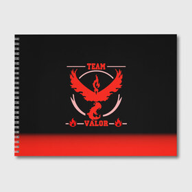 Альбом для рисования с принтом Team Valor в Кировске, 100% бумага
 | матовая бумага, плотность 200 мг. | Тематика изображения на принте: go | pokemon | team | valor | покемон