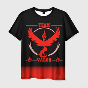 Мужская футболка 3D с принтом Team Valor в Кировске, 100% полиэфир | прямой крой, круглый вырез горловины, длина до линии бедер | go | pokemon | team | valor | покемон