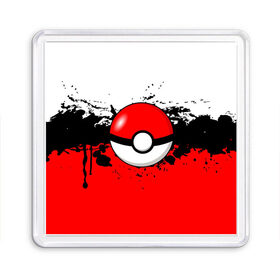 Магнит 55*55 с принтом Pokeball в Кировске, Пластик | Размер: 65*65 мм; Размер печати: 55*55 мм | 