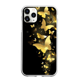 Чехол для iPhone 11 Pro Max матовый с принтом Золотые бабочки в Кировске, Силикон |  | Тематика изображения на принте: бабочки | девушкам | злато | золото