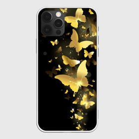 Чехол для iPhone 12 Pro с принтом Золотые бабочки в Кировске, силикон | область печати: задняя сторона чехла, без боковых панелей | бабочки | девушкам | злато | золото