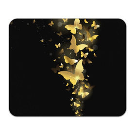Коврик прямоугольный с принтом Золотые бабочки в Кировске, натуральный каучук | размер 230 х 185 мм; запечатка лицевой стороны | Тематика изображения на принте: бабочки | девушкам | злато | золото