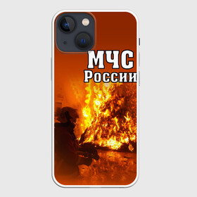 Чехол для iPhone 13 mini с принтом МЧС России в Кировске,  |  | Тематика изображения на принте: мчс | пожарный | россии