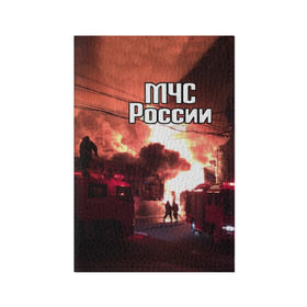 Обложка для паспорта матовая кожа с принтом МЧС в Кировске, натуральная матовая кожа | размер 19,3 х 13,7 см; прозрачные пластиковые крепления | Тематика изображения на принте: мчс | пожарный | россии