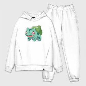 Мужской костюм хлопок OVERSIZE с принтом Милый Бульбазавр в Кировске,  |  | bulbasaur | pokemon | покемон | покемоны