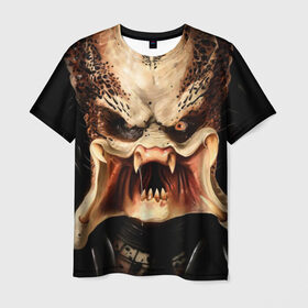 Мужская футболка 3D с принтом Хищник в Кировске, 100% полиэфир | прямой крой, круглый вырез горловины, длина до линии бедер | predator | зубы | инопланетянин