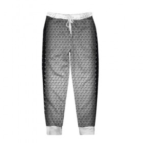 Мужские брюки 3D с принтом Кольчужка в Кировске, 100% полиэстер | манжеты по низу, эластичный пояс регулируется шнурком, по бокам два кармана без застежек, внутренняя часть кармана из мелкой сетки | кольчуга | металл | сетка