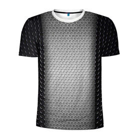 Мужская футболка 3D спортивная с принтом Кольчужка в Кировске, 100% полиэстер с улучшенными характеристиками | приталенный силуэт, круглая горловина, широкие плечи, сужается к линии бедра | кольчуга | металл | сетка