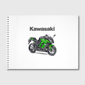 Альбом для рисования с принтом Kawasaky Ninja 1000 в Кировске, 100% бумага
 | матовая бумага, плотность 200 мг. | Тематика изображения на принте: kawasaky