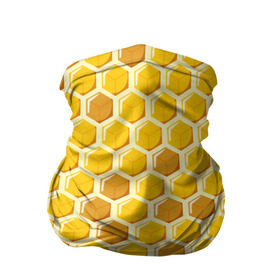 Бандана-труба 3D с принтом Медовые соты в Кировске, 100% полиэстер, ткань с особыми свойствами — Activecool | плотность 150‒180 г/м2; хорошо тянется, но сохраняет форму | арт | еда | мед | пчелы | соты