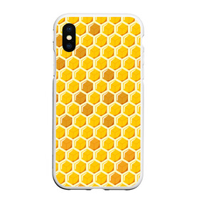 Чехол для iPhone XS Max матовый с принтом Медовые соты в Кировске, Силикон | Область печати: задняя сторона чехла, без боковых панелей | арт | еда | мед | пчелы | соты