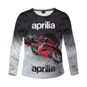 Женский лонгслив 3D с принтом Aprilia RST в Кировске, 100% полиэстер | длинные рукава, круглый вырез горловины, полуприлегающий силуэт | Тематика изображения на принте: 