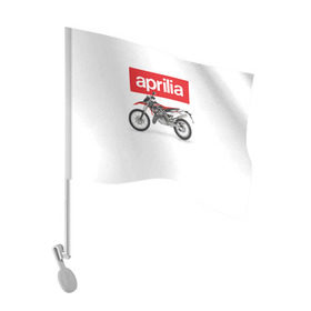 Флаг для автомобиля с принтом Aprilia enduro в Кировске, 100% полиэстер | Размер: 30*21 см | aprilia