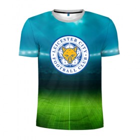 Мужская футболка 3D спортивная с принтом FC Leicester в Кировске, 100% полиэстер с улучшенными характеристиками | приталенный силуэт, круглая горловина, широкие плечи, сужается к линии бедра | 