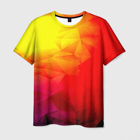 Мужская футболка 3D с принтом Too-Dye в Кировске, 100% полиэфир | прямой крой, круглый вырез горловины, длина до линии бедер | Тематика изображения на принте: красный | полигоны | яркий