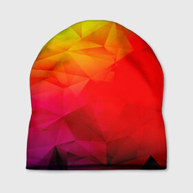 Шапка 3D с принтом Too-Dye в Кировске, 100% полиэстер | универсальный размер, печать по всей поверхности изделия | Тематика изображения на принте: красный | полигоны | яркий