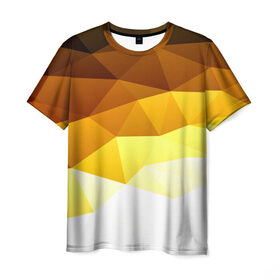 Мужская футболка 3D с принтом Solid Polygon в Кировске, 100% полиэфир | прямой крой, круглый вырез горловины, длина до линии бедер | геометрия | грани | изгиб | линии | полигоны | постель | сочетан | текстура | треугольники