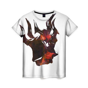 Женская футболка 3D с принтом Shadow Fiend в Кировске, 100% полиэфир ( синтетическое хлопкоподобное полотно) | прямой крой, круглый вырез горловины, длина до линии бедер | 