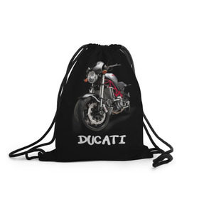 Рюкзак-мешок 3D с принтом Ducati в Кировске, 100% полиэстер | плотность ткани — 200 г/м2, размер — 35 х 45 см; лямки — толстые шнурки, застежка на шнуровке, без карманов и подкладки | Тематика изображения на принте: ducati | дукати | мото | мотогонки | мотоспорт | мотоцикл