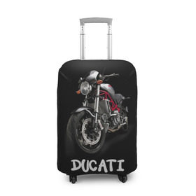 Чехол для чемодана 3D с принтом Ducati в Кировске, 86% полиэфир, 14% спандекс | двустороннее нанесение принта, прорези для ручек и колес | ducati | дукати | мото | мотогонки | мотоспорт | мотоцикл