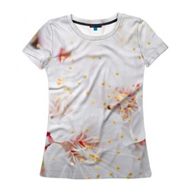 Женская футболка 3D с принтом Белая нежность в Кировске, 100% полиэфир ( синтетическое хлопкоподобное полотно) | прямой крой, круглый вырез горловины, длина до линии бедер | белый | лепестки | прикольные картинки | цветочки | цветы